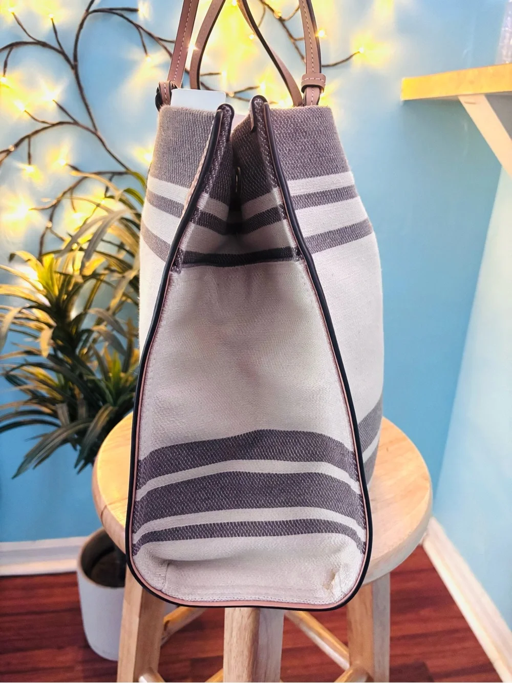 Tory Burch Ella Jacquard Stripe Large Tote Bag